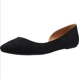 Wild Pair Mabel d'Orsay Black Flats 10M NWB
